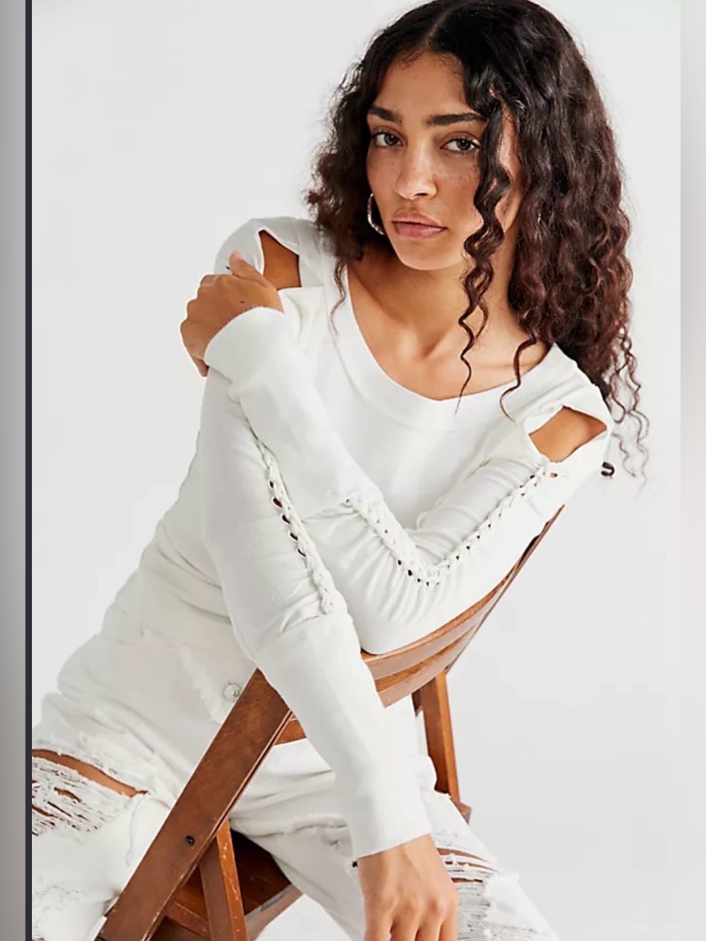 MWe The Free by Free People Daisy Chain Cuff Long Sleeve Braided Top